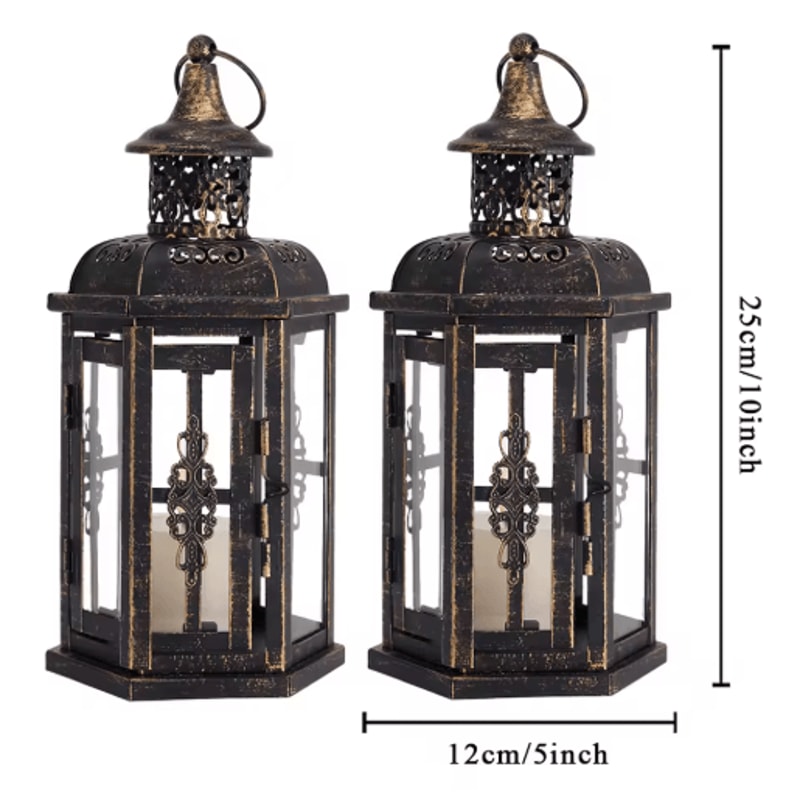 Vintage Metal Hanging Lantern Candle Holder Decorative Indoor Outdoor Wedding Lantern 1