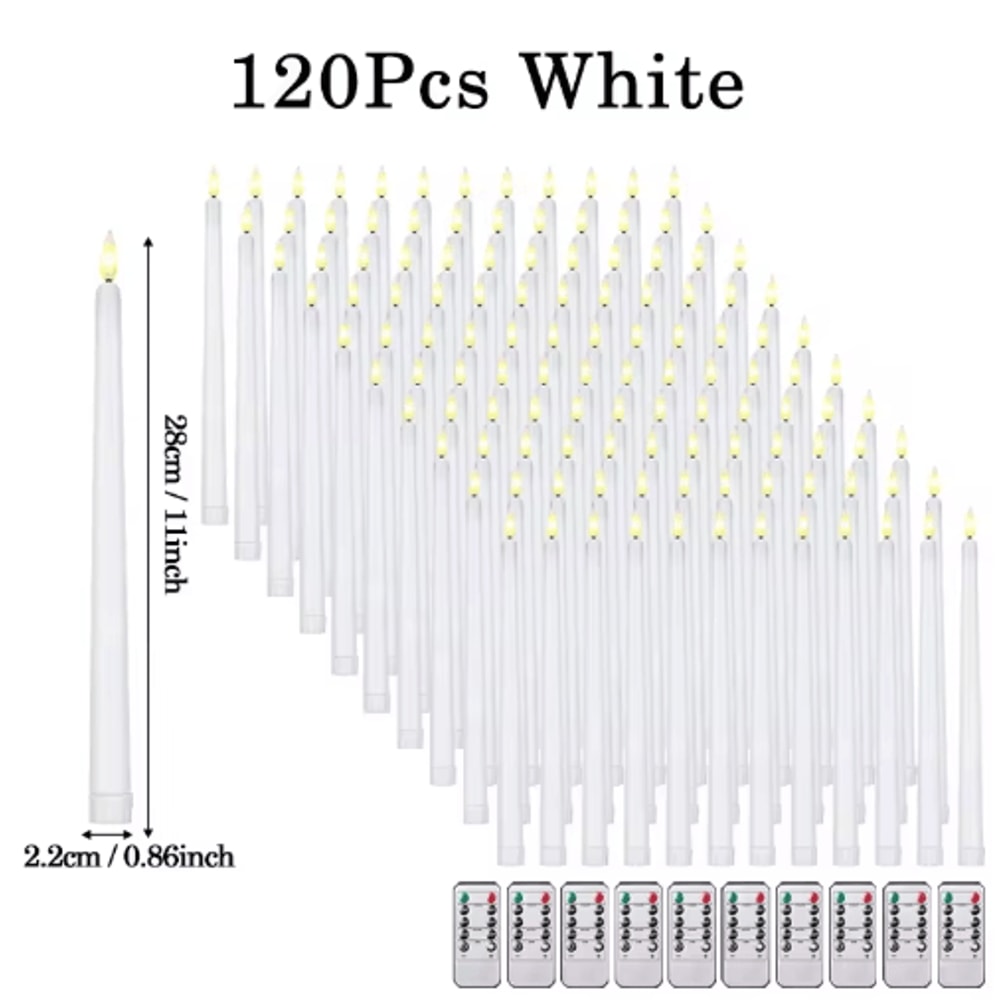 Flameless LED Taper Candles Set Battery Operated Flickering Candles For Wedding Home Decor 1