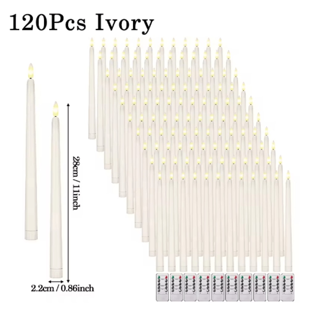 Flameless LED Taper Candles Set Battery Operated Flickering Candles For Wedding Home Decor 10