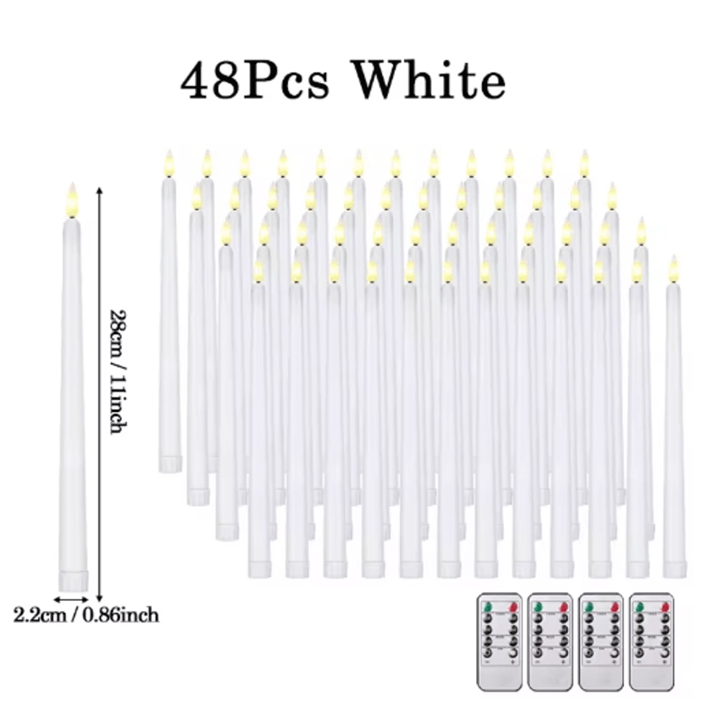 Flameless LED Taper Candles Set Battery Operated Flickering Candles For Wedding Home Decor 11