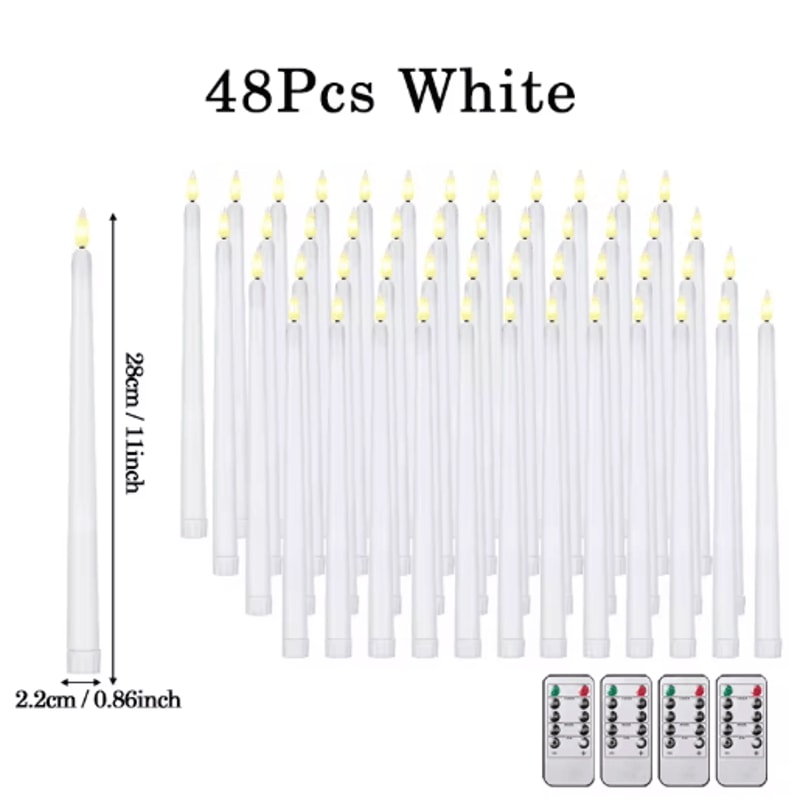Flameless LED Taper Candles Set Battery Operated Flickering Candles For Wedding Home Decor 11