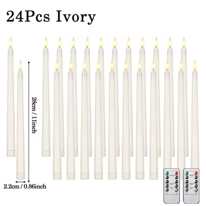 Flameless LED Taper Candles Set Battery Operated Flickering Candles For Wedding Home Decor 13