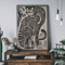 Japanese Tiger Cat Music Canvas Wall Art Vintage Record Player Poster Decor 14