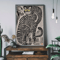 Japanese Tiger Cat Music Canvas Wall Art Vintage Record Player Poster Decor 14
