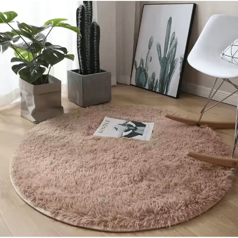 Fluffy White Round Rug Soft Plush Carpet For Kids Bedroom Cozy Living Spaces 6
