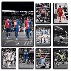 famous soccer player canvas poster modern football wall art for home & living room decor