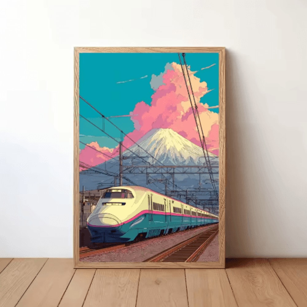 Tokyo Rainy Night Railway Canvas Print Retro Japanese Cityscape Wall Art Decor 10