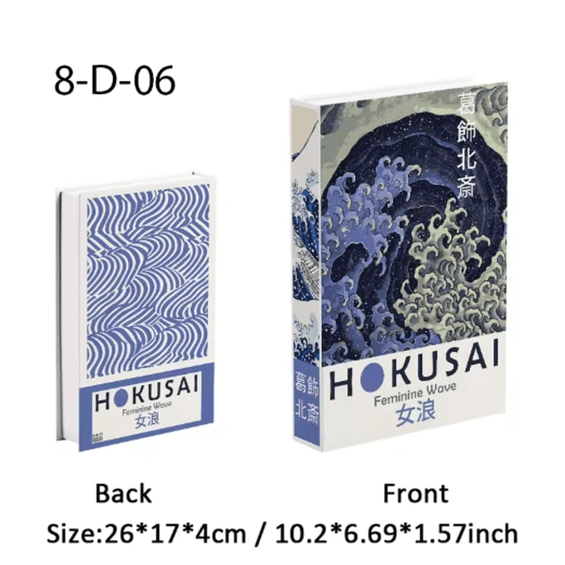 Ukiyoe Lucky Cat Decorative Book Storage Box Japanese Style Hidden Storage Decor 2