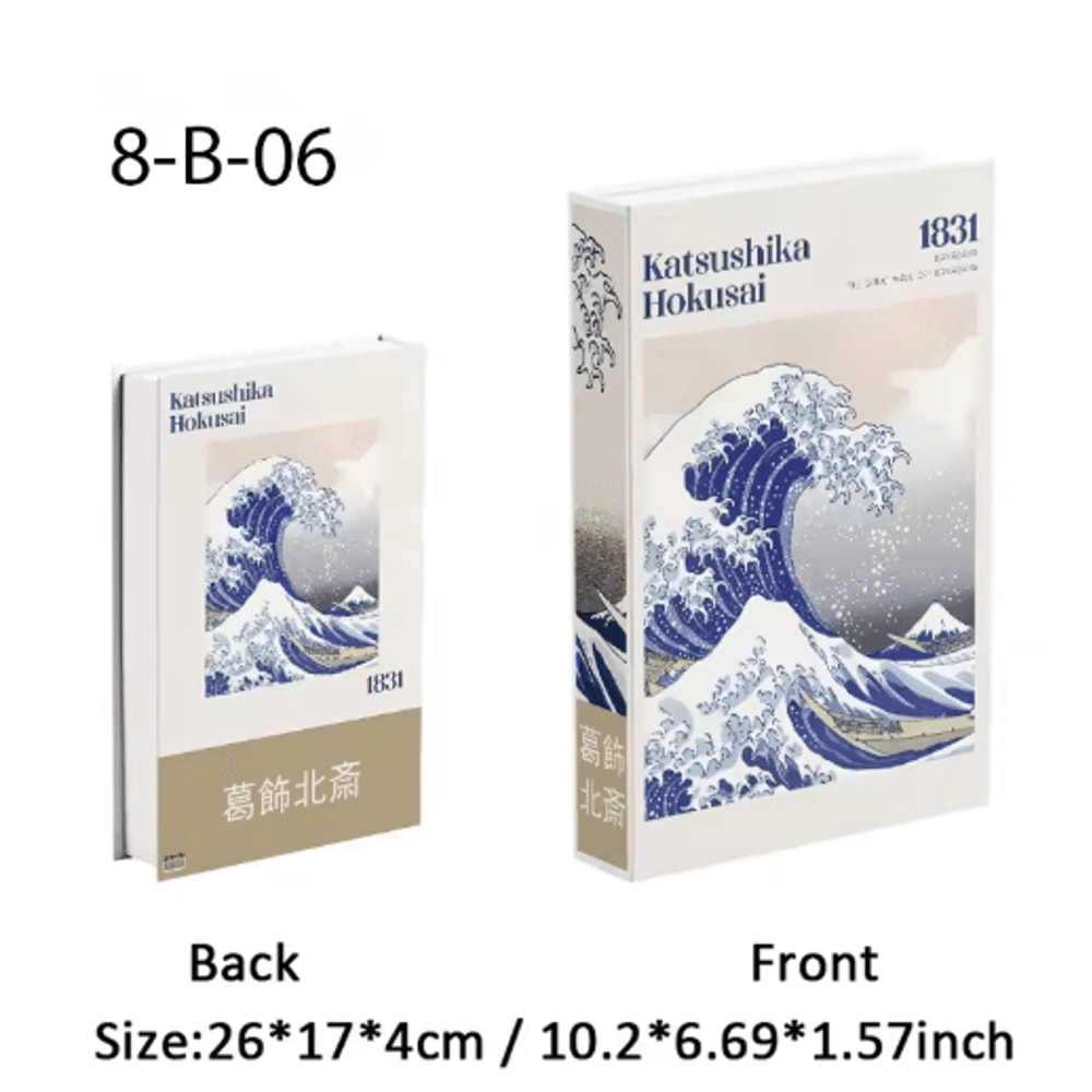 Ukiyoe Lucky Cat Decorative Book Storage Box Japanese Style Hidden Storage Decor 3