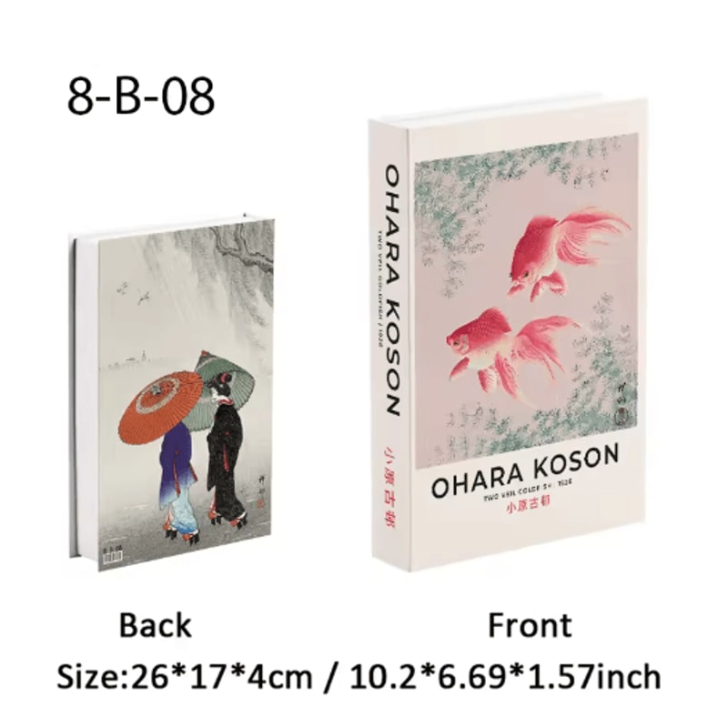 Ukiyoe Lucky Cat Decorative Book Storage Box Japanese Style Hidden Storage Decor 23