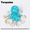 Crystal Gravel Octopus Statue Resin Reiki Stone Tabletop Decor Ornament 8