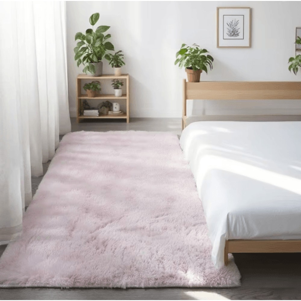 Super Soft Shaggy Gray Area Rug Fluffy Non Slip Carpet For Bedroom Living Room 1