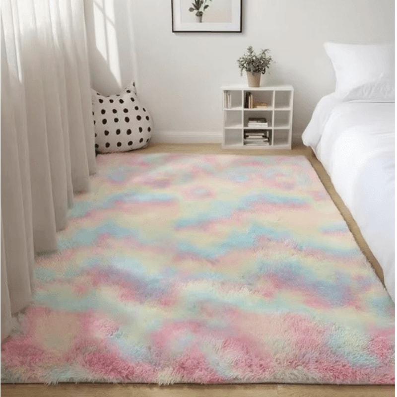 Super Soft Shaggy Gray Area Rug Fluffy Non Slip Carpet For Bedroom Living Room 2
