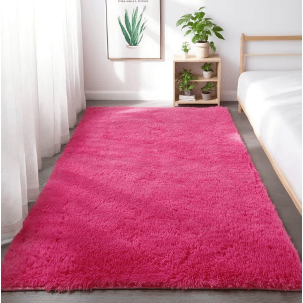 Super Soft Shaggy Gray Area Rug Fluffy Non Slip Carpet For Bedroom Living Room 4