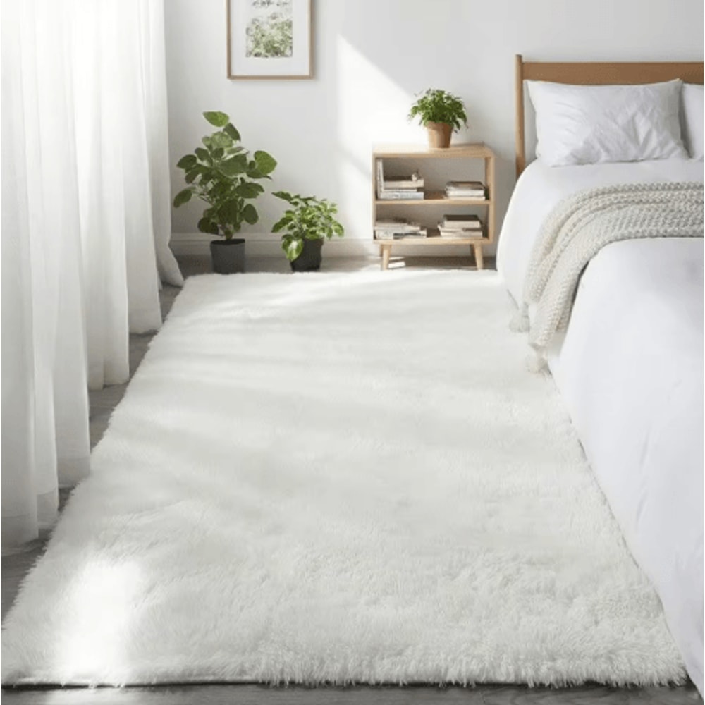 Super Soft Shaggy Gray Area Rug Fluffy Non Slip Carpet For Bedroom Living Room 6