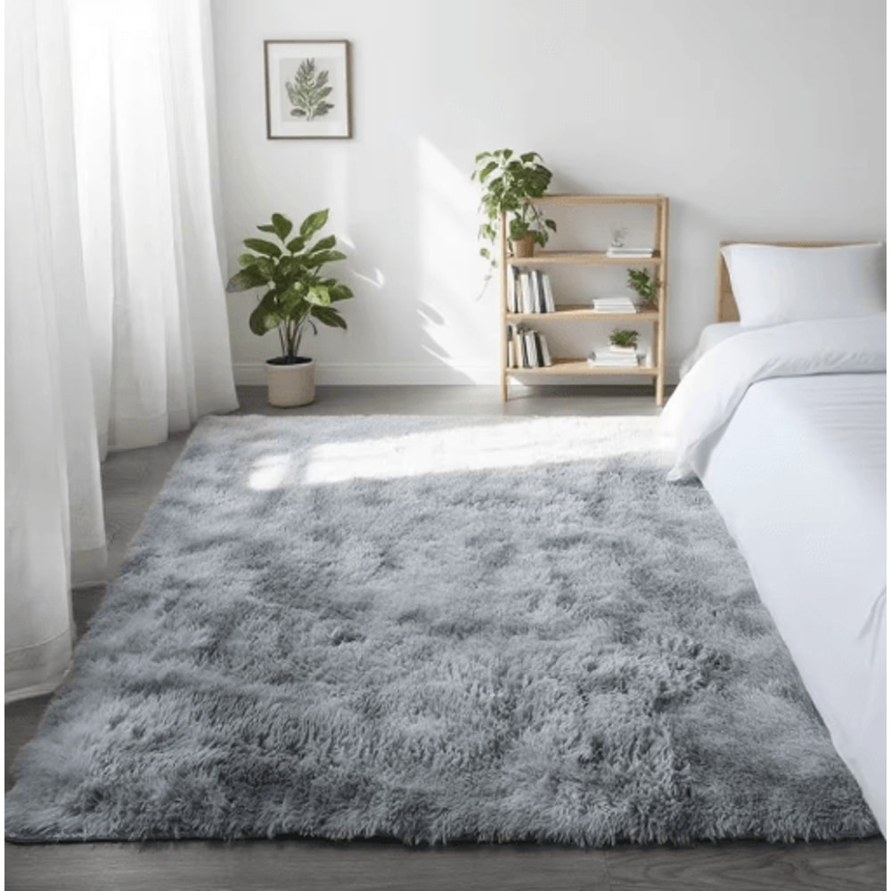 Super Soft Shaggy Gray Area Rug Fluffy Non Slip Carpet For Bedroom Living Room 7