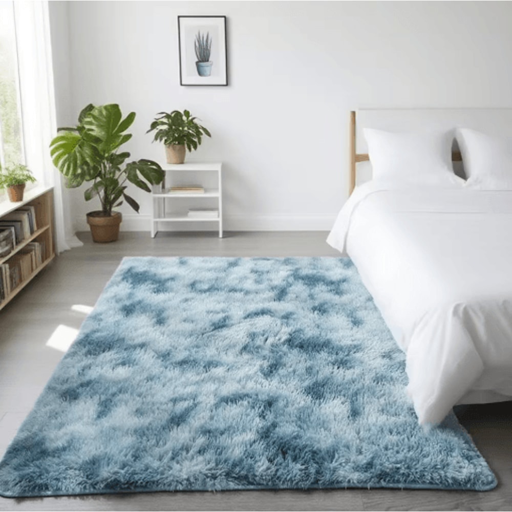 Super Soft Shaggy Gray Area Rug Fluffy Non Slip Carpet For Bedroom Living Room 8