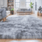 Super Soft Shaggy Gray Area Rug Fluffy Non Slip Carpet For Bedroom Living Room 0