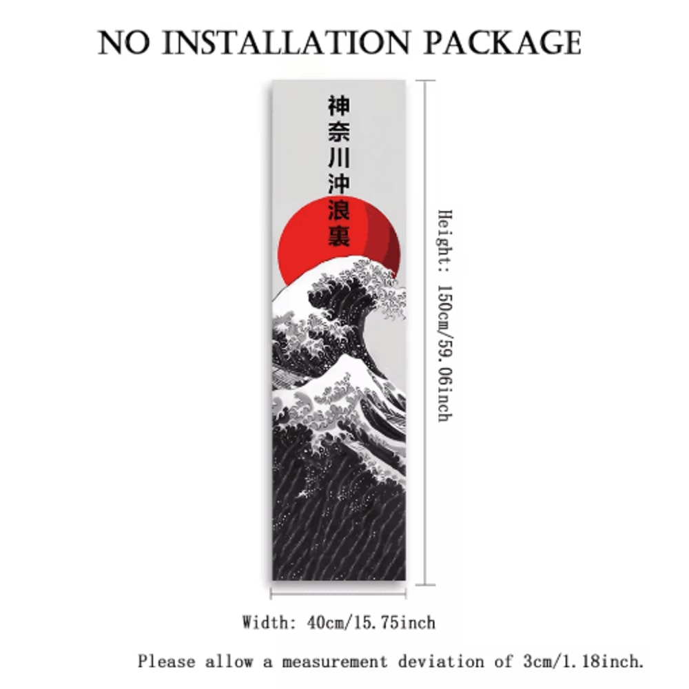 VIKAMA Japanese Wave Tapestry Red Sun Ocean Wall Hanging Aesthetic Decor 7