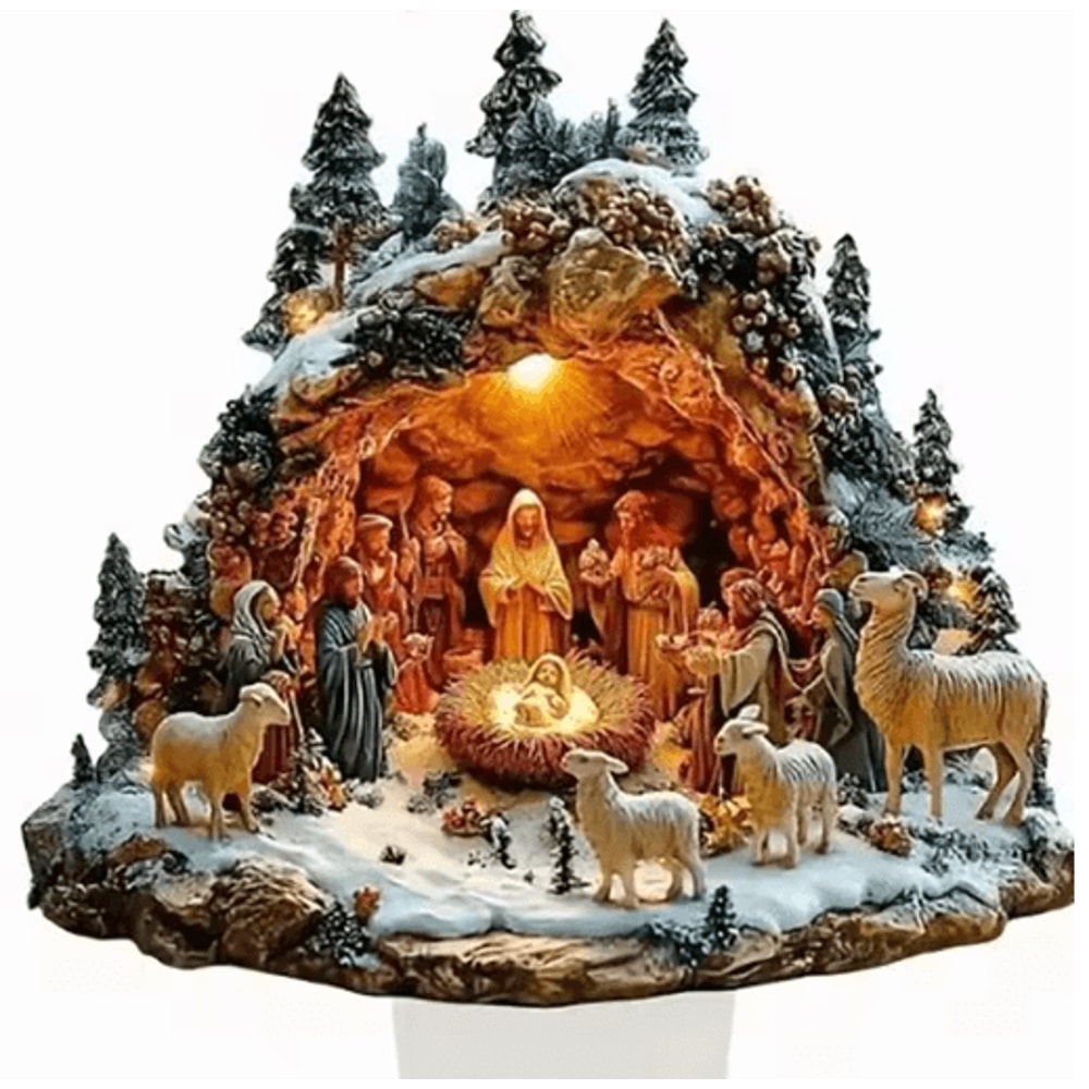 Transparent Acrylic Nativity Scene Ornament Elegant Christian Christmas Table Centerpiece 4
