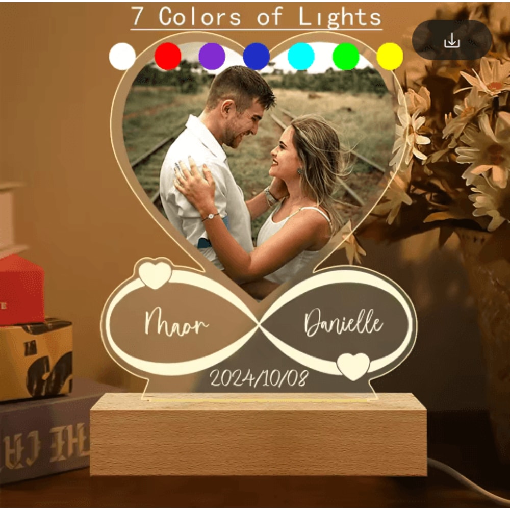 Personalized Acrylic Photo Plaque Custom Couple Frame For Anniversary Valentines Gifts 1
