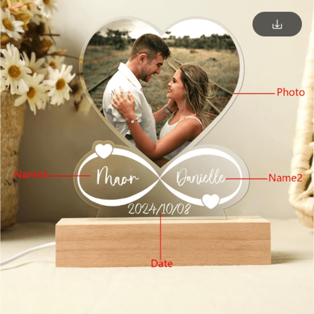 Personalized Acrylic Photo Plaque Custom Couple Frame For Anniversary Valentines Gifts 4