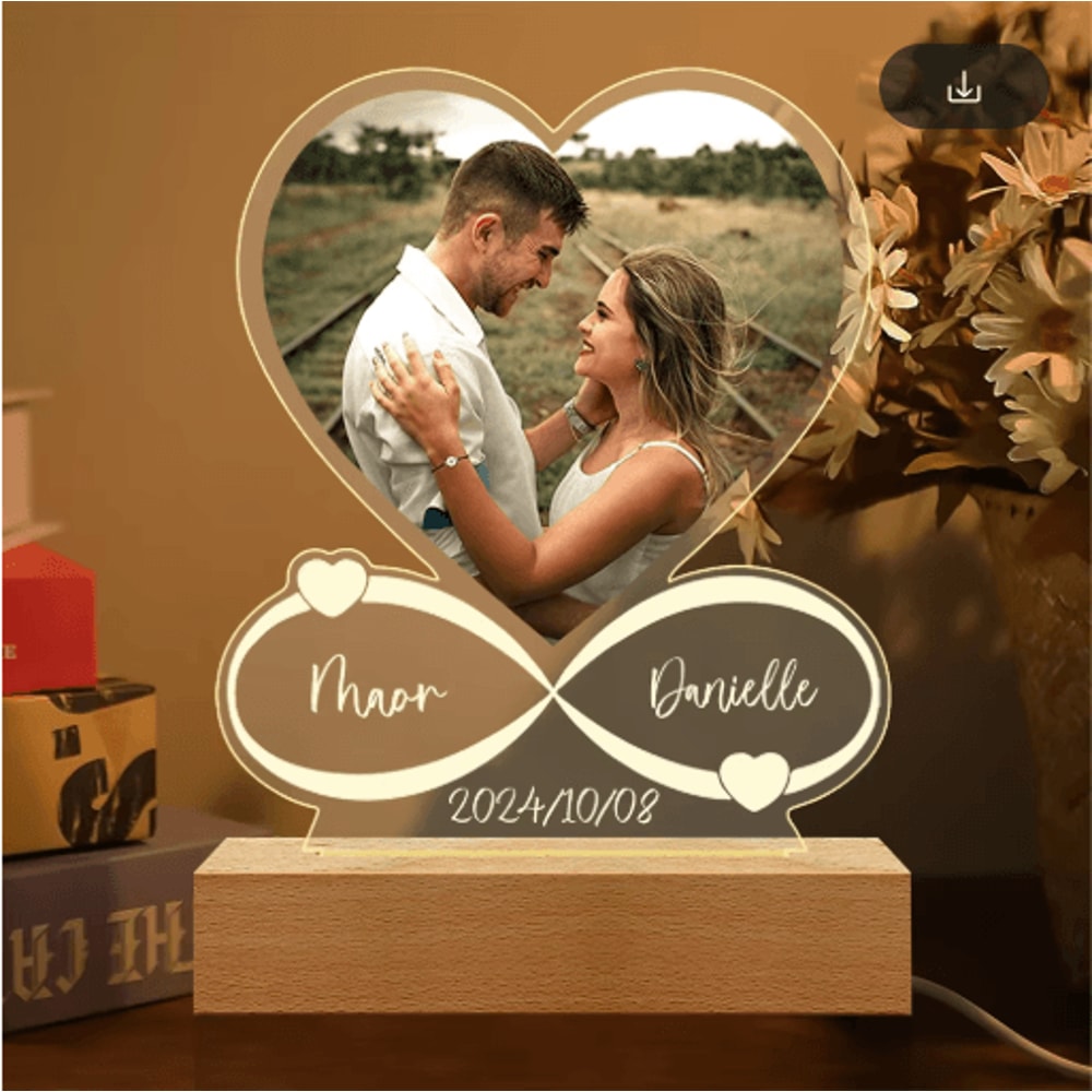 Personalized Acrylic Photo Plaque Custom Couple Frame For Anniversary Valentines Gifts 0