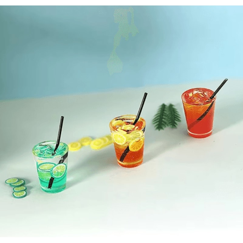 Miniature Cocktail Drink Set Dollhouse Bar Accessories For 16 112 Scale Decor 3