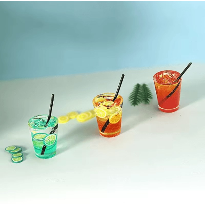 Miniature Cocktail Drink Set Dollhouse Bar Accessories For 16 112 Scale Decor 6