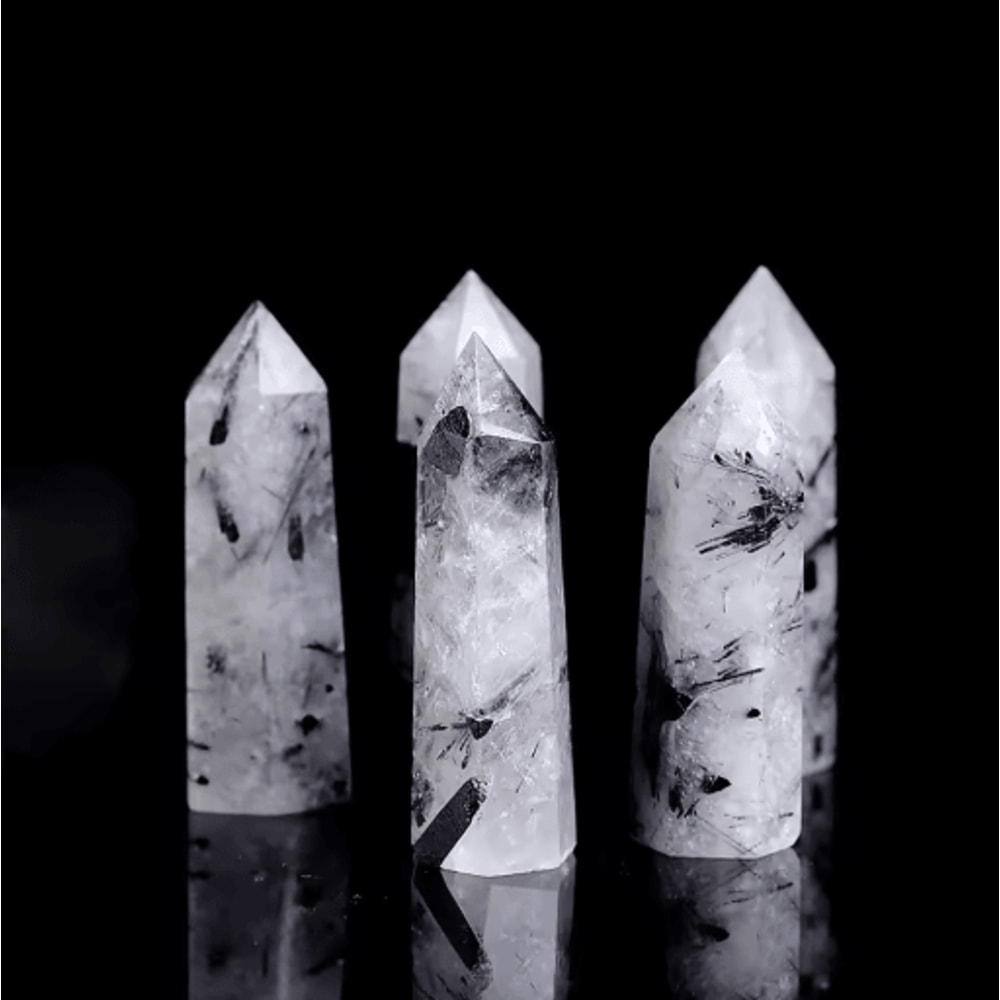 Rose Quartz Amethyst Crystal Healing Wand Natural Reiki Energy Decor 6