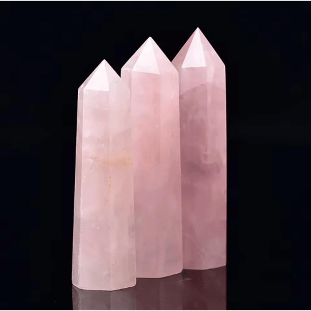 Rose Quartz Amethyst Crystal Healing Wand Natural Reiki Energy Decor 16