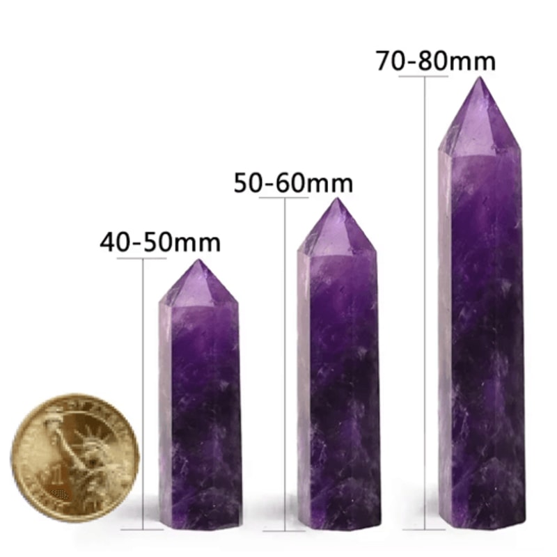 Rose Quartz Amethyst Crystal Healing Wand Natural Reiki Energy Decor 23