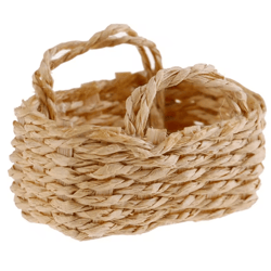 mini rattan dollhouse food basket 1/12 scale handwoven kitchen accessory