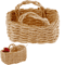 Mini Rattan Dollhouse Food Basket 112 Scale Handwoven Kitchen Accessory 5