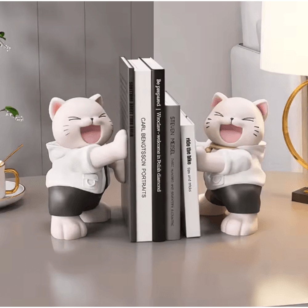 Cute Bear Bookends Cream Style Decorative Book Holder Figurines 1