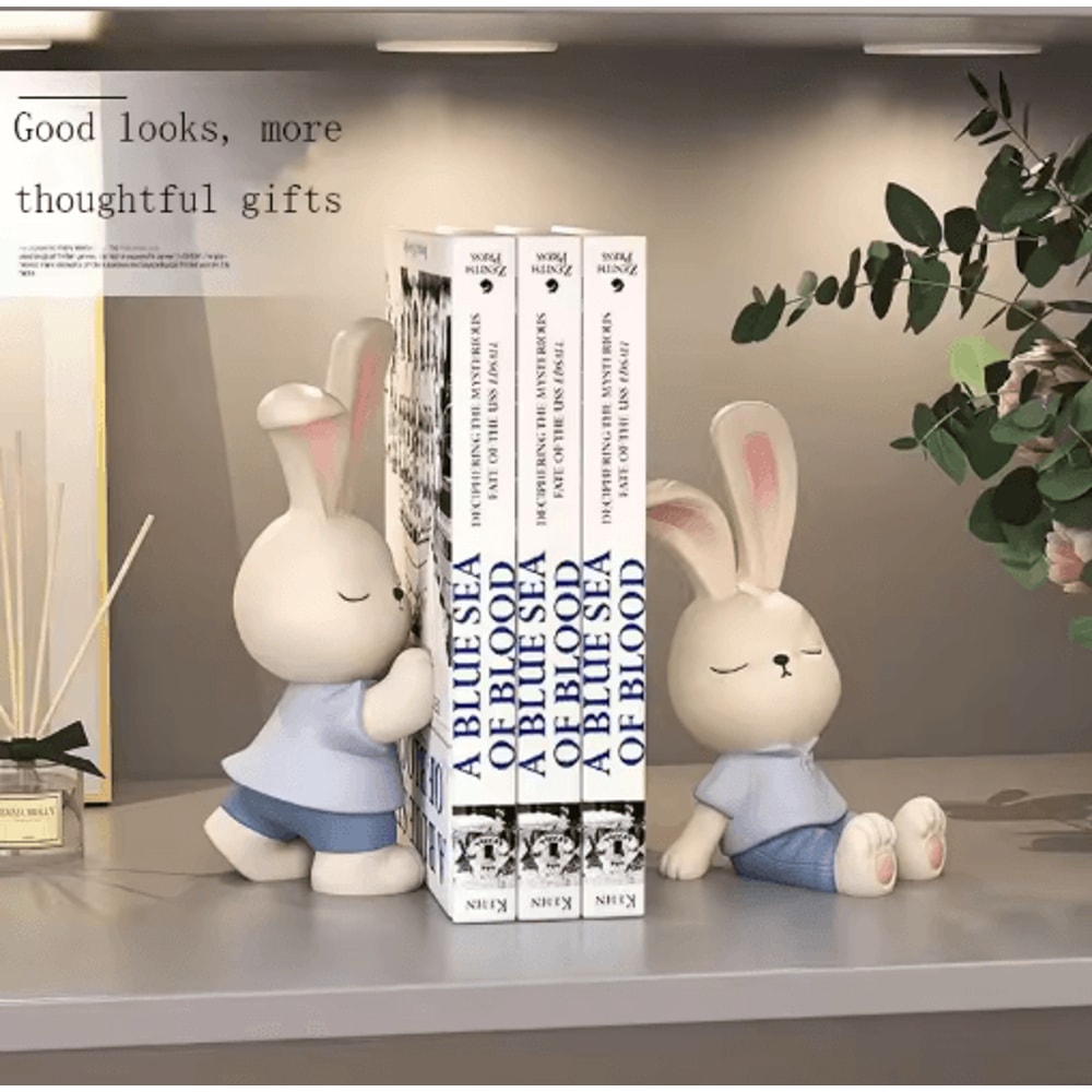 Cute Bear Bookends Cream Style Decorative Book Holder Figurines 2