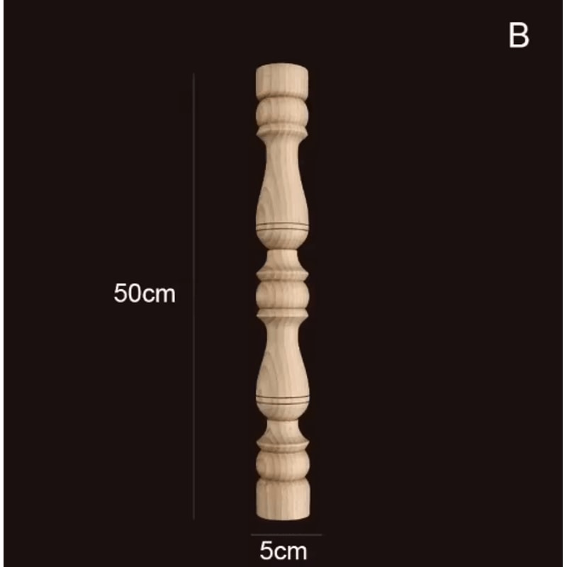 Vintage Hand Carved Wood Spindle Column Decorative Furniture Applique Accent 13