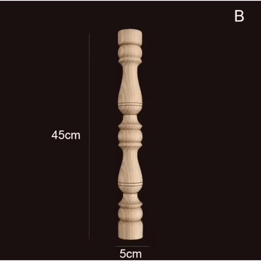 Vintage Hand Carved Wood Spindle Column Decorative Furniture Applique Accent 14