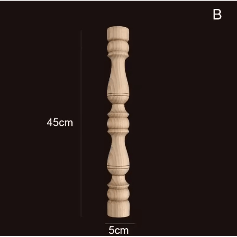 Vintage Hand Carved Wood Spindle Column Decorative Furniture Applique Accent 14