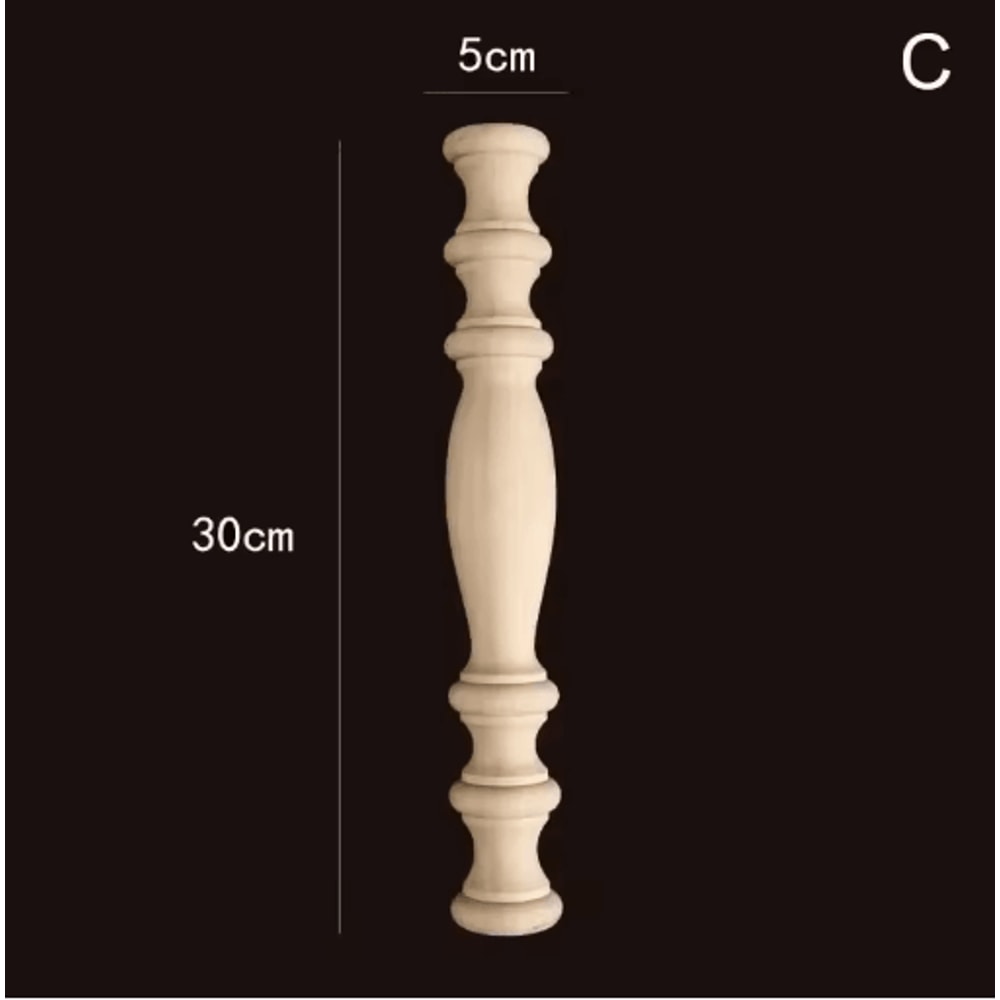 Vintage Hand Carved Wood Spindle Column Decorative Furniture Applique Accent 2