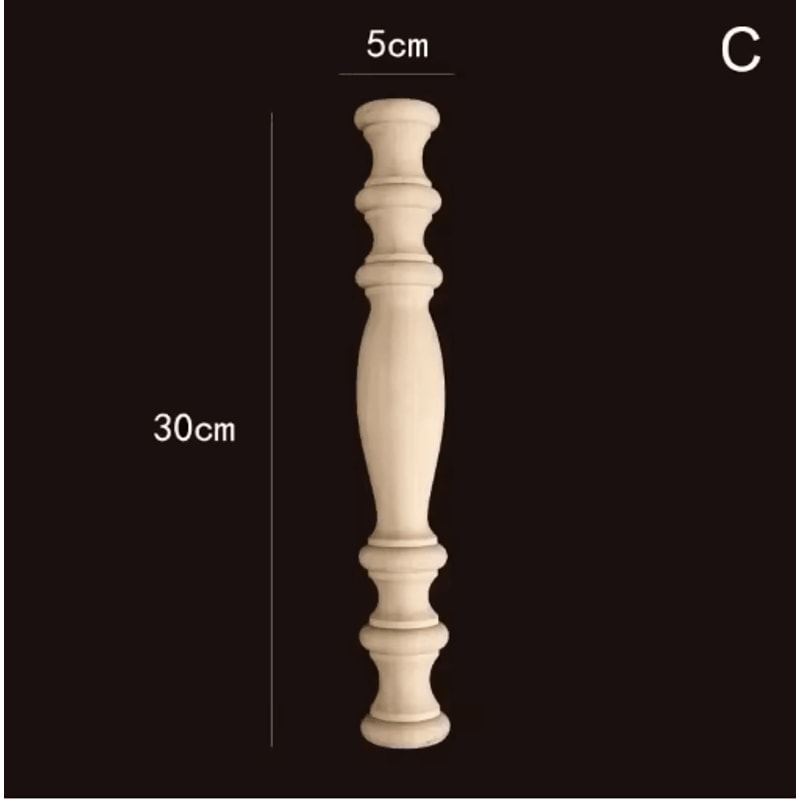 Vintage Hand Carved Wood Spindle Column Decorative Furniture Applique Accent 2