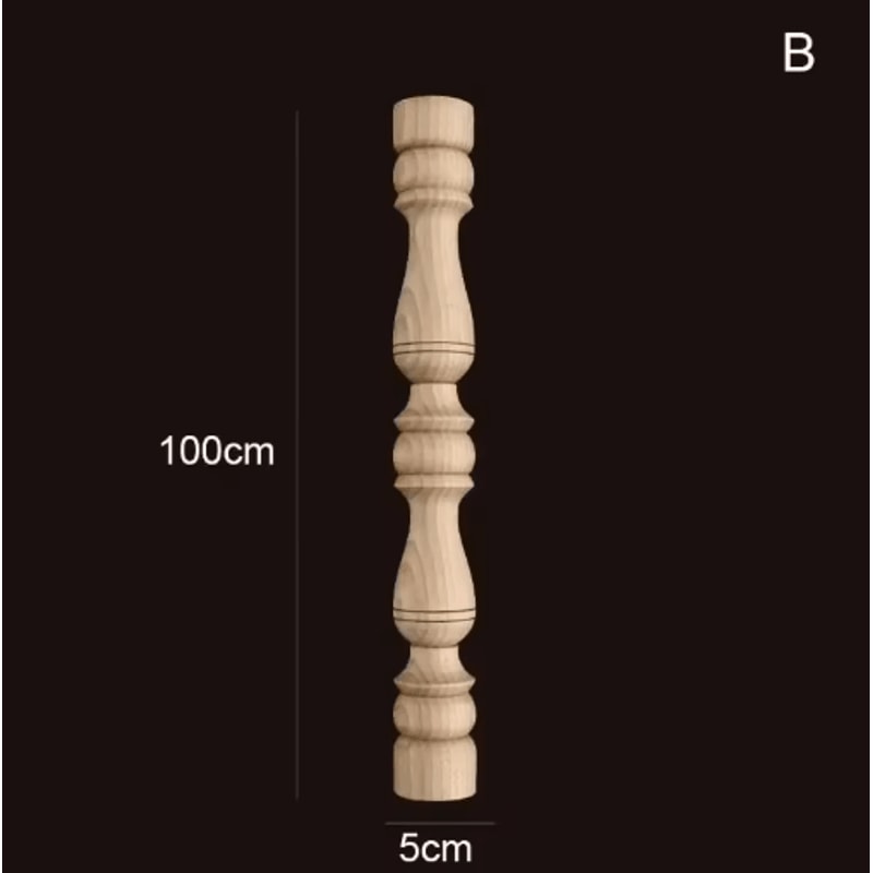 Vintage Hand Carved Wood Spindle Column Decorative Furniture Applique Accent 3