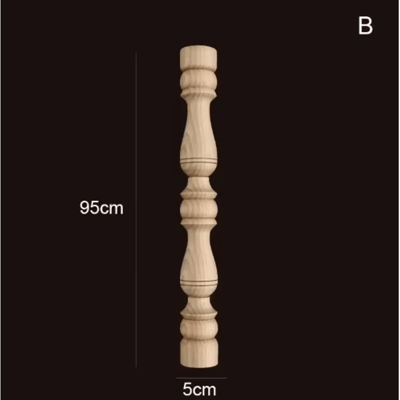 Vintage Hand Carved Wood Spindle Column Decorative Furniture Applique Accent 4