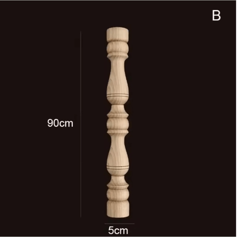 Vintage Hand Carved Wood Spindle Column Decorative Furniture Applique Accent 5