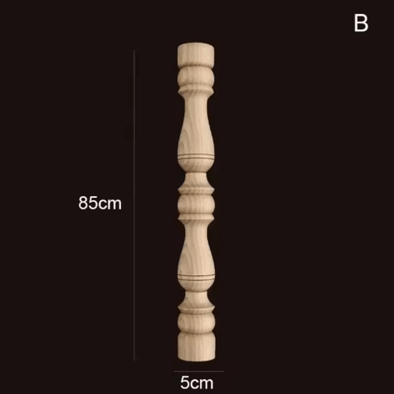 Vintage Hand Carved Wood Spindle Column Decorative Furniture Applique Accent 6