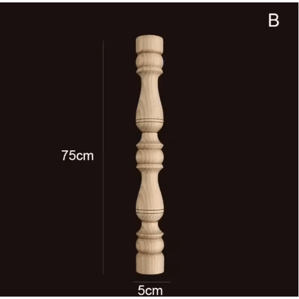 Vintage Hand Carved Wood Spindle Column Decorative Furniture Applique Accent 8