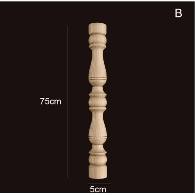 Vintage Hand Carved Wood Spindle Column Decorative Furniture Applique Accent 8