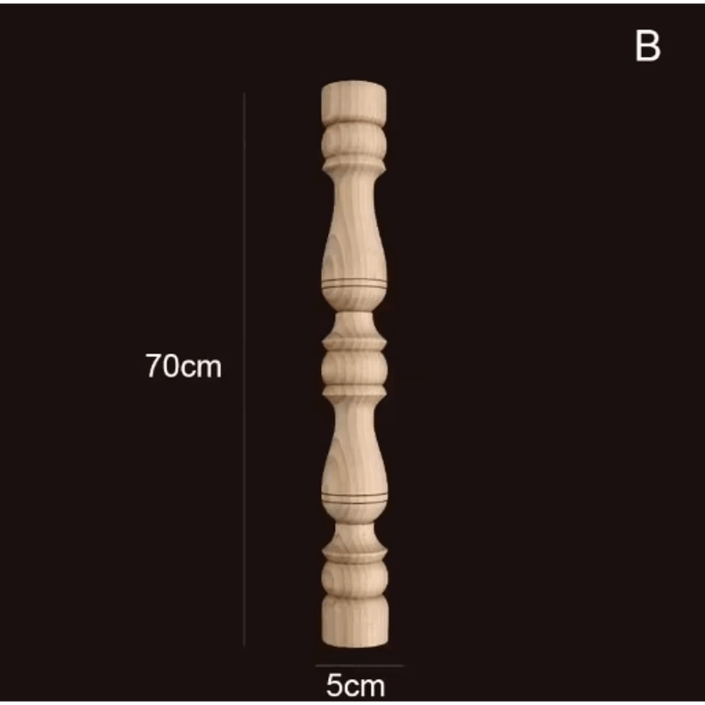 Vintage Hand Carved Wood Spindle Column Decorative Furniture Applique Accent 9