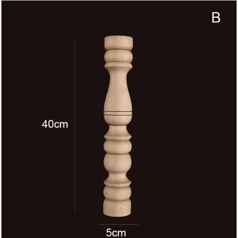 Vintage Hand Carved Wood Spindle Column Decorative Furniture Applique Accent 15