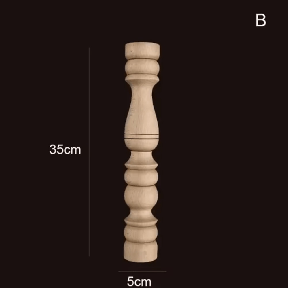 Vintage Hand Carved Wood Spindle Column Decorative Furniture Applique Accent 16